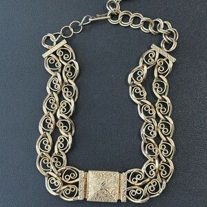 Vintage Gold Filagree chunky choker